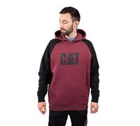 Caterpillar Raglan Baumwoll Herren Rot Kapuzenpullover 2XL