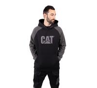 Caterpillar Raglan Baumwoll Herren Schwarz Kapuzenpullover M