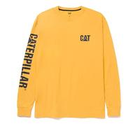 Caterpillar Trademark Banner Langarm T-Shirts für Männer mit Mitte Rücken Hals Draht Management Schleife und Katze Arbeitskleidung Logo, gelb, XX-Large