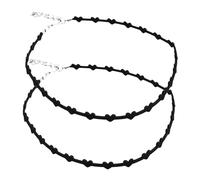 CATIEBYE 2 Stück Silberfarbene Kurze Herz Choker Halsketten Damen Modisch Elegant Minimalistisches Design Angenehm zu Tragen Vielseitig Kombinierbar für Alltag und Festliche Anlässe