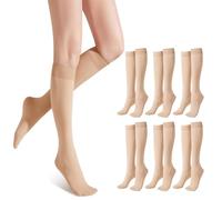 CATOR 6er Pack nylonstrümpfe damen, feinstrümpfe damen, nur die kniestrümpfe damen, Knie Seidenfein 15 DEN transparente Nylon Fein-Kniestrümpfe seidig glänzend breiter Komfortbund Damen（Fleischfarbe）