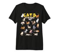 Cats of The World Tierliebhaber Rassen süßes Kätzchen Premium T-Shirt