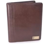 Catwalk Collection Handbags - Damen A5 Leder Notizbuchtasche - Schreibmappe mit Reißverschluss - Passend für Tablet und Notizbuch - Angela - Braun