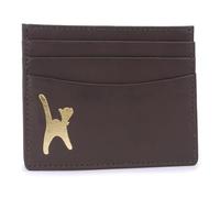 Catwalk Collection Handbags - Damen Leder Kreditkartenetui - Kartenetui Klein/Mini - 6 Kartenfächer - Geschenkbox - RFID Schutz - Polina - Braun