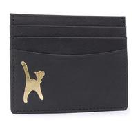 Catwalk Collection Handbags - Damen Leder Kreditkartenetui - Kartenetui Klein/Mini - 6 Kartenfächer - Geschenkbox - RFID Schutz - Polina - Schwarz