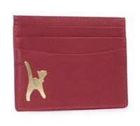 Catwalk Collection Handbags - Damen Leder Kreditkartenetui - Kartenetui Klein/Mini - 6 Kartenfächer - Geschenkbox - RFID Schutz - Polina - Rot
