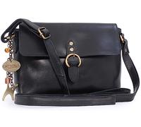 Catwalk Collection Handbags - Damen Leder Umhängetasche - Crossbody Bag/Handtasche Klein - Verstellbarer Schultergurt - Freya - Schwarz