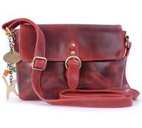 Catwalk Collection Handbags - Damen Leder Umhängetasche - Crossbody Bag/Handtasche Klein - Verstellbarer Schultergurt - Freya - Rot