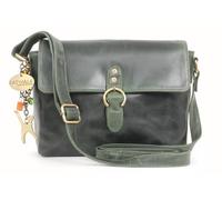 Catwalk Collection Handbags - Damen Leder Umhängetasche - Crossbody Bag/Handtasche Klein - Verstellbarer Schultergurt - Freya - Grün