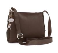 Catwalk Collection Handbags - Damen Umhängetasche Mittelgroß - Crossbody Bag - Leder und Wildleder - Verstellbarer Schultergurt - Charlotte - Braun