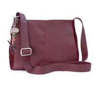 Catwalk Collection Handbags - Damen Umhängetasche Mittelgroß - Crossbody Bag - Leder und Wildleder - Verstellbarer Schultergurt - Charlotte - Rot