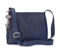Catwalk Collection Handbags - Damen Umhängetasche Mittelgroß - Crossbody Bag - Leder und Wildleder - Verstellbarer Schultergurt - Charlotte - Blau