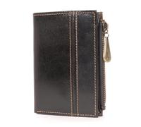 Catwalk Collection Handbags - Leder Geldbörse Damen - Portemonnaie Klein - 6 Kartenfächer und Münzfach - RFID Schutz - Geschenkbox - Evelyn - Braun