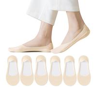 Caudblor 6 Paar Damen Sneaker Socken - No Show Füßlinge Unsichtbare Socken mit Rutschfest Silikon Schöne Blumenmalerei Modellieren 36-39