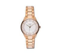 CAUNY - Uhr für Damen - Analoguhr - Majestic Lines Rose Gold - Quarzwerk - Massives Stahlarmband - 3-Stunden-Funktion - Wasserdicht bis zu 5 ATM - Hergestellt aus 316L