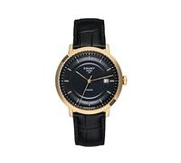 Cauny - Uhr für Herren - Analoguhr - Prima Automatic Black Gold - Swiss Made Uhrwerk - Lederarmband - 3-Stunden-Funktion mit Datumsanzeige - 10 ATM - Hergestellt aus Hochpräzisen 316L Stahl