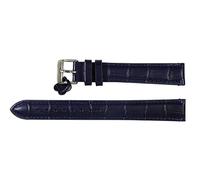 CAVADINI Unisex Kalbsleder Uhrenarmband gewölbt, mit Kroko-Look K-400XXL 14-24mm (20 mm, blau)