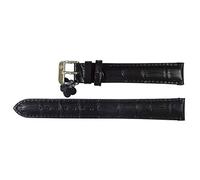 CAVADINI Unisex Kalbsleder Uhrenarmband gewölbt, mit Kroko-Look K-400XXL 14-24mm (20 mm, schwarz)