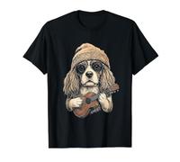 Cavalier King Charles Spaniel Ukulele-Mütze Y2K Aesthetic Preisgünstiges Grafik-T-Shirt, Herren, Schwarz, L