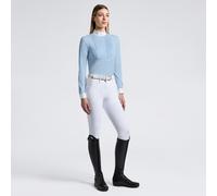 Cavalleria Toscana plissiertes Damen Turniershirt Langarm blue fog S