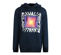 Cavalli Class Asymmetric Box Design Marineblauer Kapuzenpullover XL