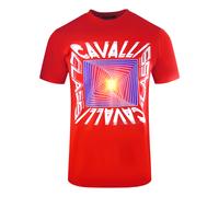 Cavalli Class Asymmetric Box Design Rotes T-Shirt XL