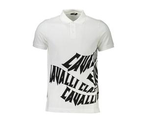 Cavalli Class Bianco Baumwoll Herren Polo XL