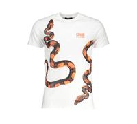 Cavalli Class Bianco Baumwoll Herren T-Shirt 2XL