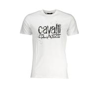 Cavalli Class Bianco Baumwoll Herren T-Shirt XL