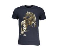 Cavalli Class Blau Tiger-Print T-Shirt - Größe: 2XL