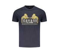 Cavalli Class Blaue Baumwolle Herren T-Shirt 2XL