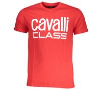 Cavalli Class Bold Weißes Logo Rotes T-Shirt M
