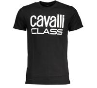 Cavalli Class Bold Weißes Logo Schwarzes T-Shirt XL