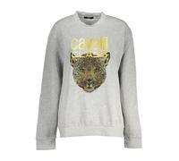 Cavalli Class Cavalli Luxus Fleece Sweatshirt mit Leopardend - Größe: S