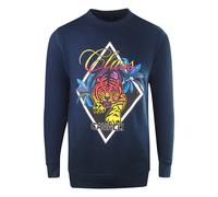 Cavalli Class Diamond Tiger Design Marineblaues Sweatshirt M