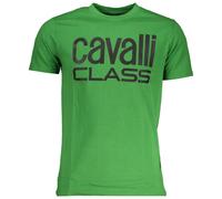 Cavalli Class Fetziges Schwarzes Logo Grünes T-Shirt XL