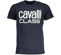 Cavalli Class Fetziges Weißes Logo Navy Blau T-Shirt L
