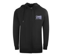 Cavalli Class Floral Bold Logo Schwarzer Kapuzenpullover mit Reissverschluss XL