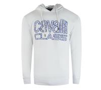 Cavalli Class Floral Logo Weisser Kapuzenpullover XL
