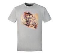 Cavalli Class Geschnittenes Tigerprint Bold Logo Graues T-Shirt XL