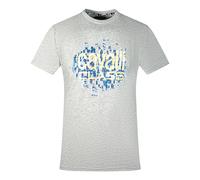 Cavalli Class Gradien Skalen Design Logo Graues T-Shirt XL