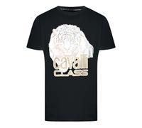 Cavalli Class Großes Tiger-Logo Schwarzes T-Shirt XL