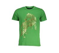 Cavalli Class Grünes Tiger T-Shirt Kurzarm - Größe: L
