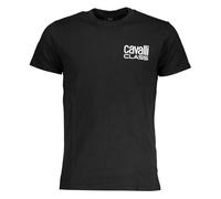 Cavalli Class Kleines Fettdruck-Logo Schwarzes T-Shirt 2XL