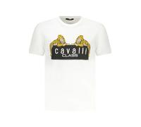 Cavalli Class Kurzarm Rundhals Logo TShirt Druck Weiß - Größe: 2XL