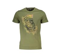 Cavalli Class Kurzarmshirt Grün Rundhals Logo - Größe: XL