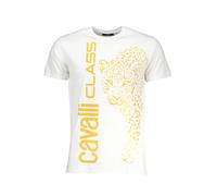 Cavalli Class Leopard Weiß T-Shirt - Größe: 2XL