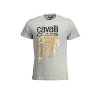 Cavalli Class Logo Kurzarmshirt Grau - Größe: 2XL
