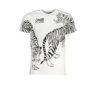 Cavalli Class Lux Weiß Tiger T-Shirt - Größe: XL