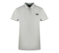 Cavalli Class Poloshirt mit Zwillingskantenkragen in Schwarz mit Logo in Grau 2XL